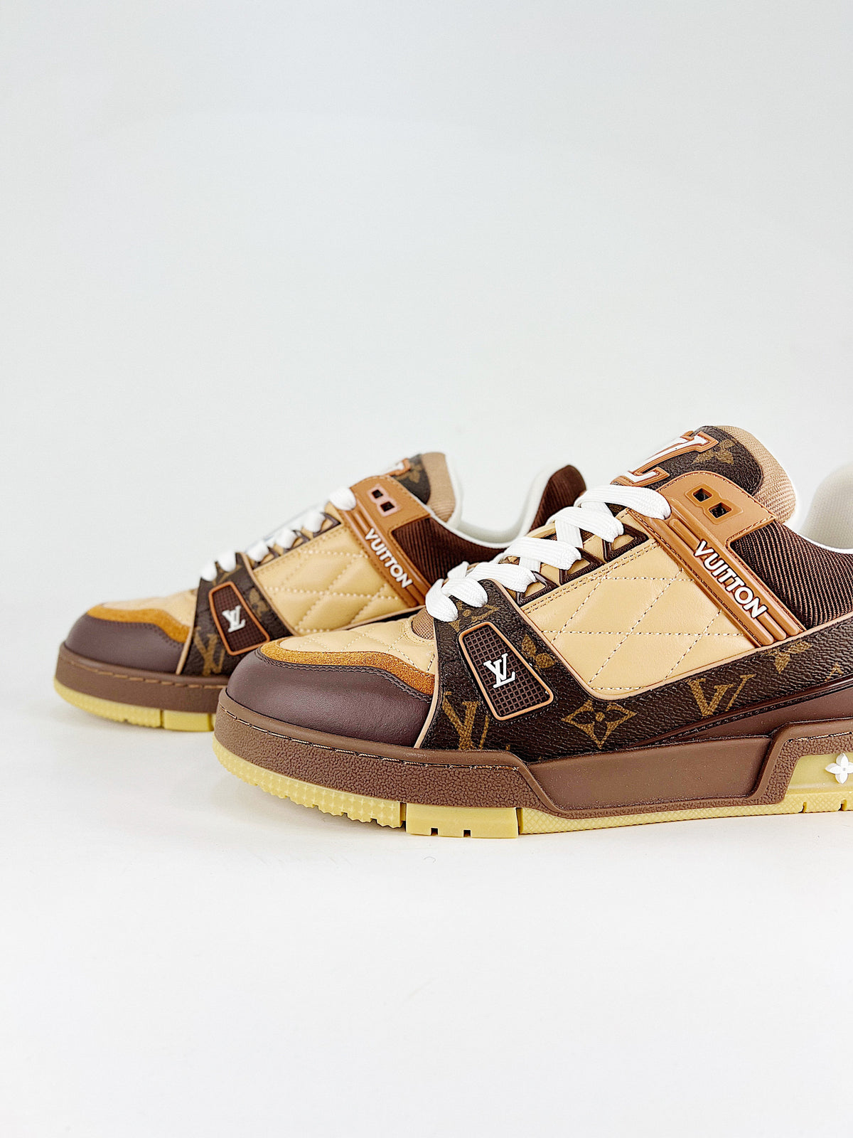 LV Trainer Sneaker Monogram Brown Tan - Top down view