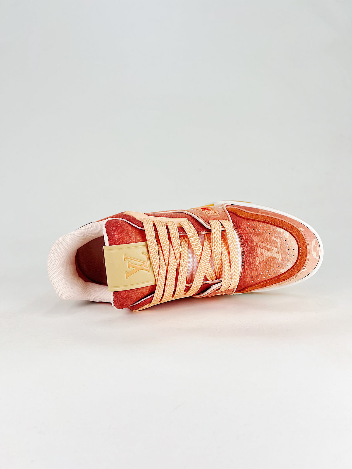 LV Trainer #54 Red Pink Yellow – outsole view