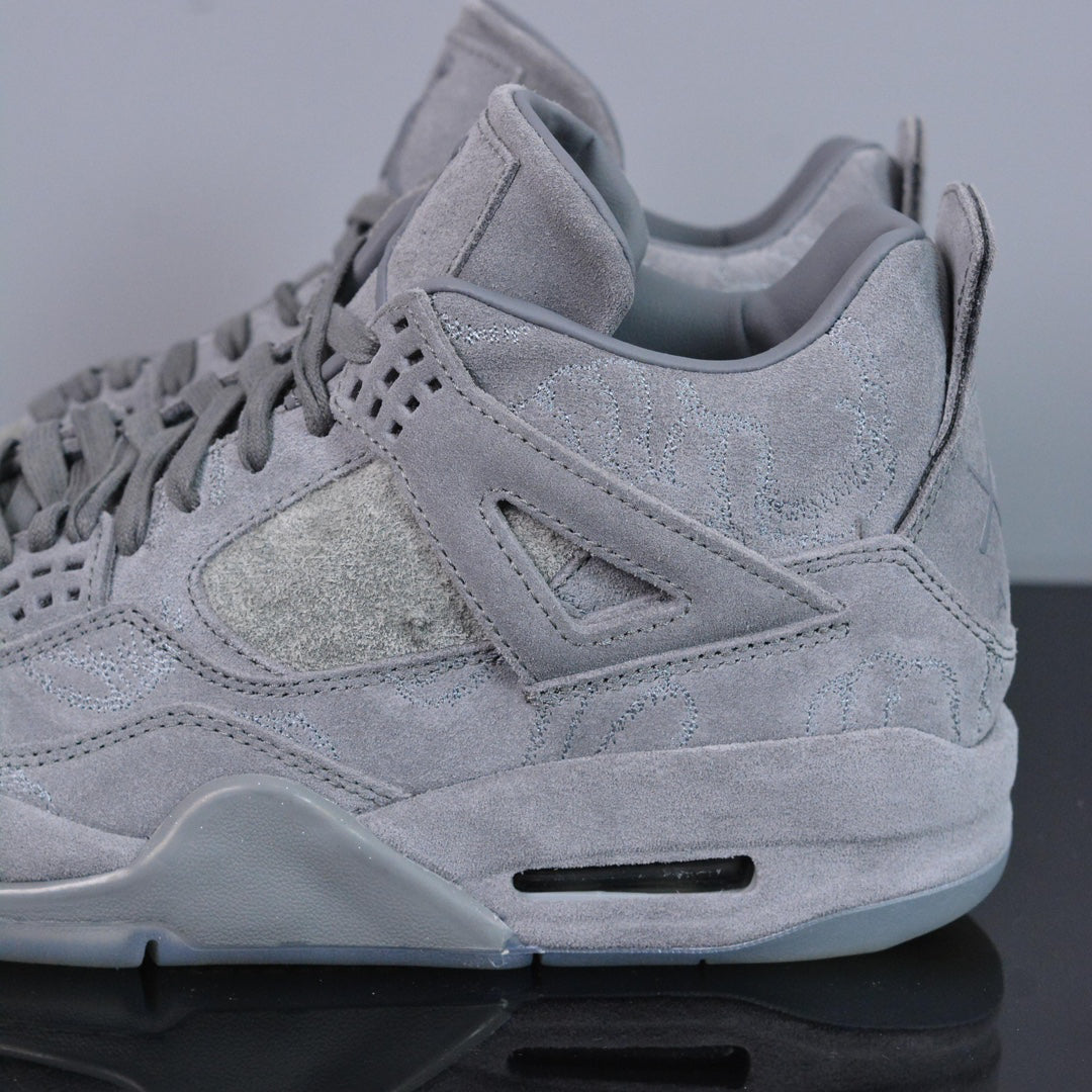 KAWS x Air Jordan 4 Cool Grey - lateral side close-up