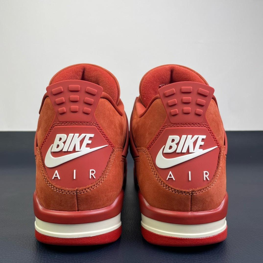 Air Jordan 4 University Red Bike - front toe box view with Flight tongue