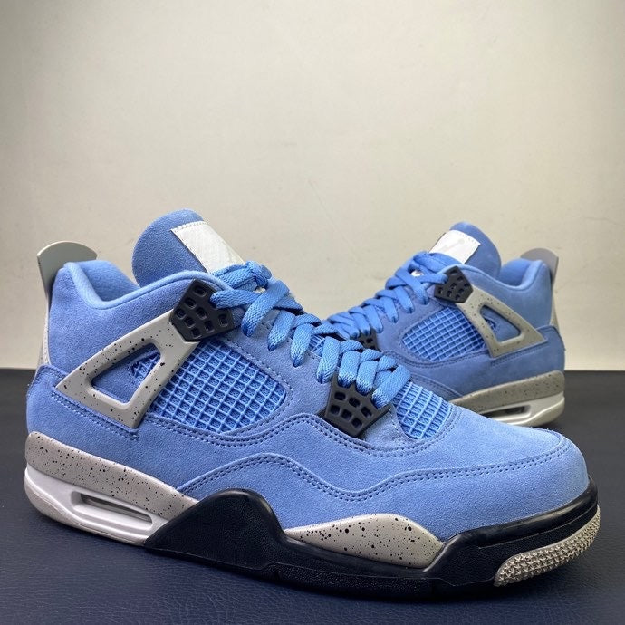 Air Jordan 4 University Blue - lateral side profile pair view
