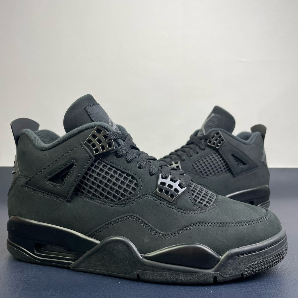 Air Jordan 4 Black Cat - angled side profile pair view