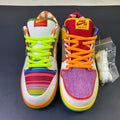 Nike SB Dunk Low What The Dunk Trick or Treat - heel view showing TRICK and Nike oval tabs