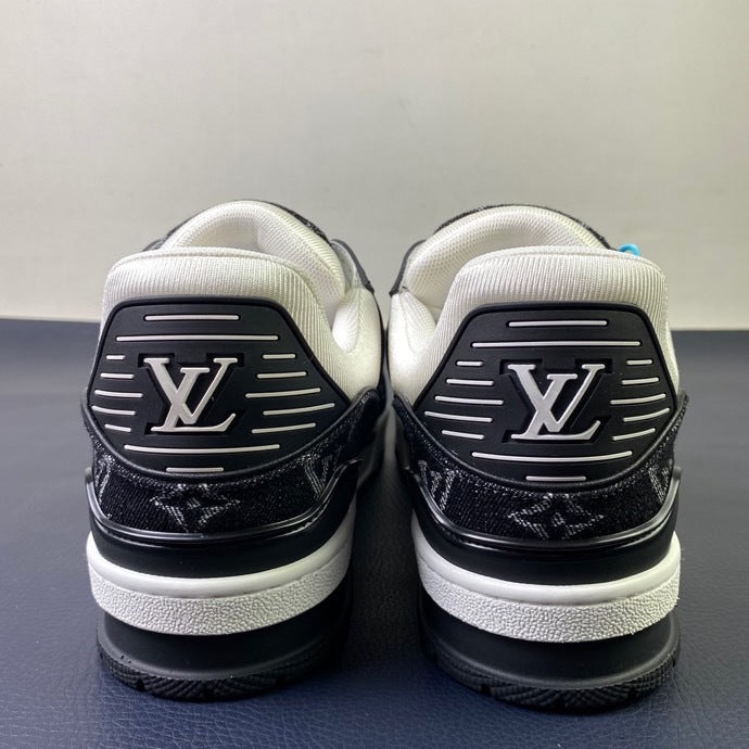 Louis Vuitton LV Trainer Black Denim Monogram - Side