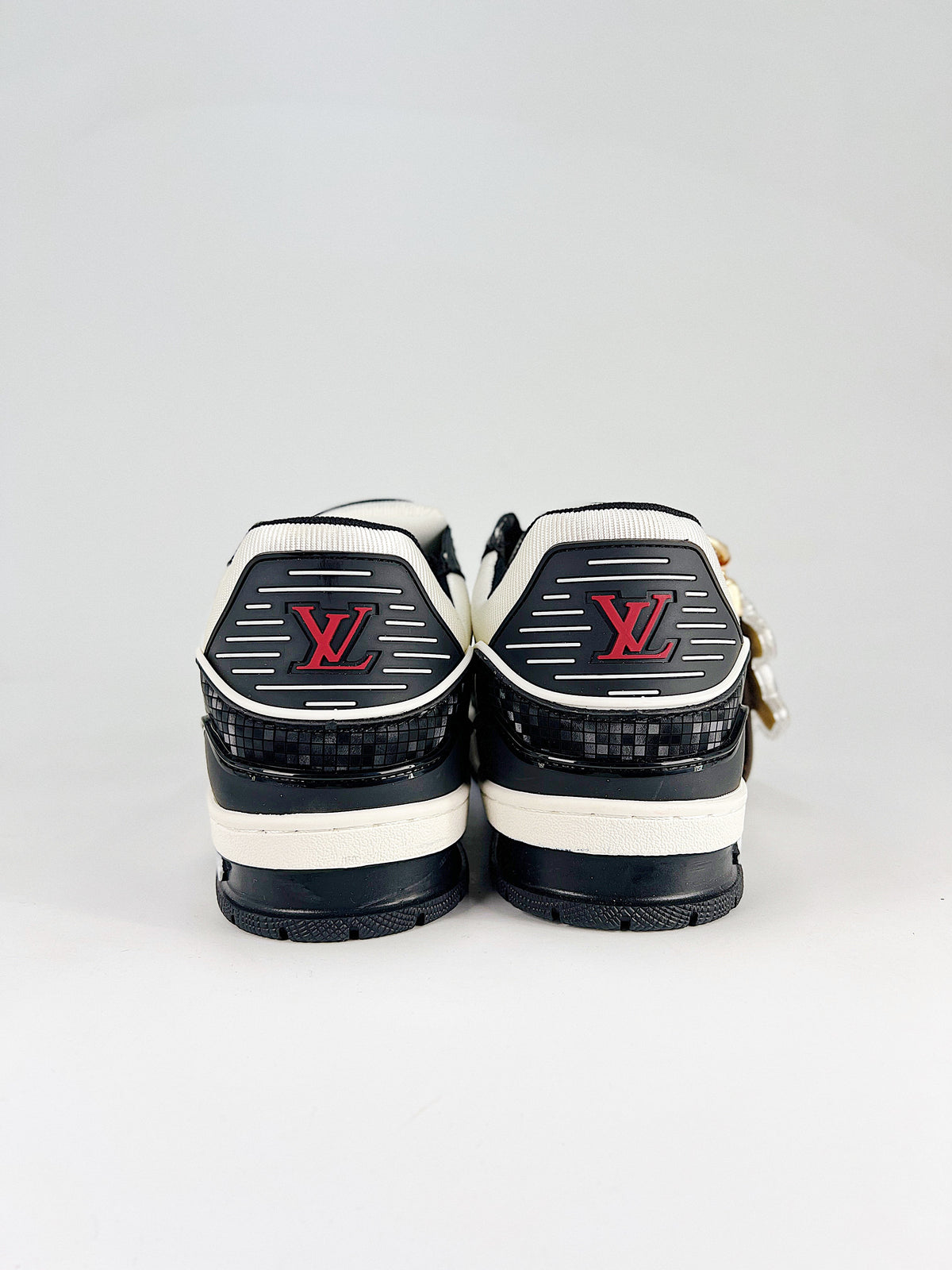 LV Trainer #54 Black White CNY – top-down view