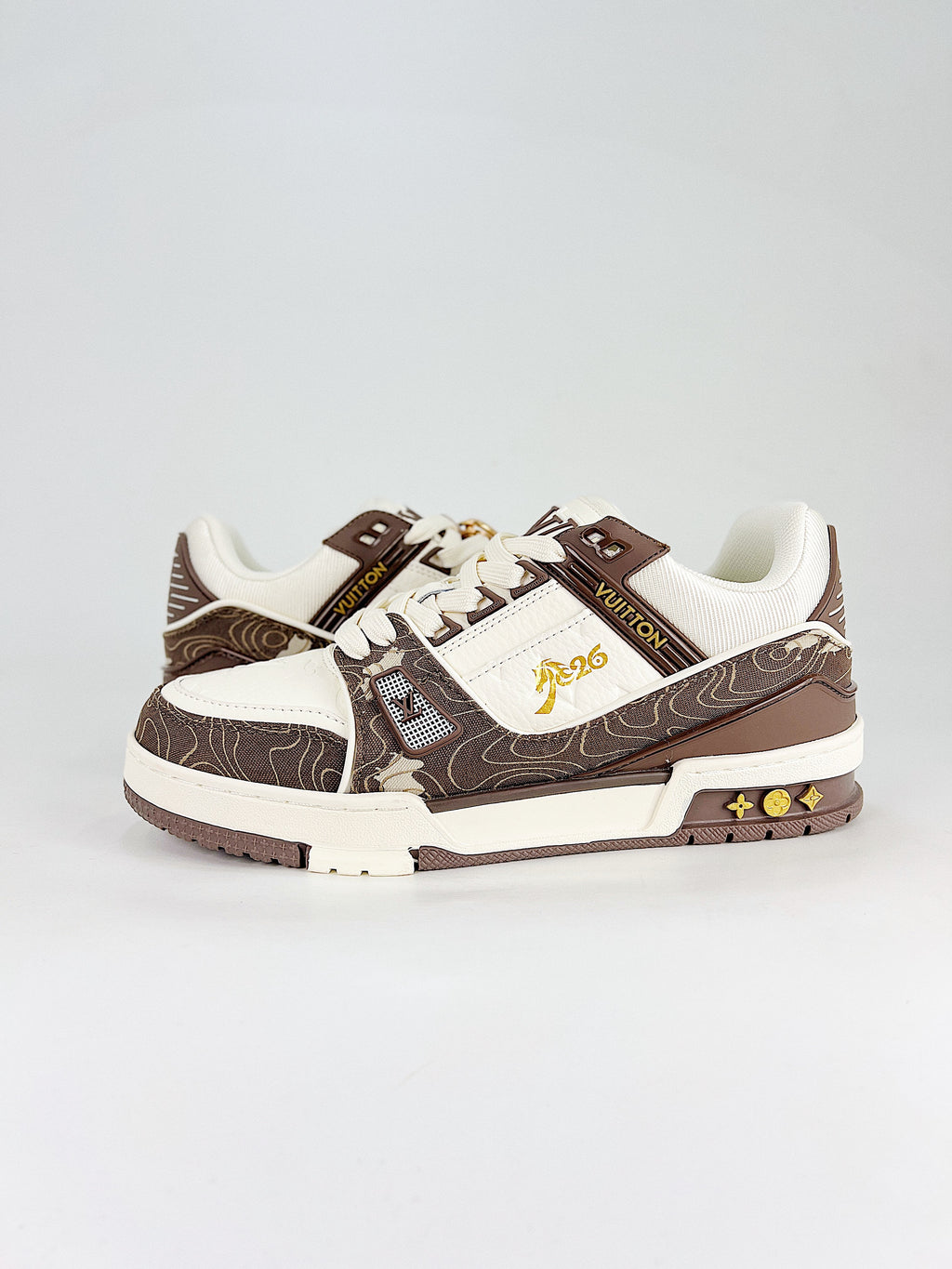 LV Trainer Sneaker Brown Monogram – lateral view