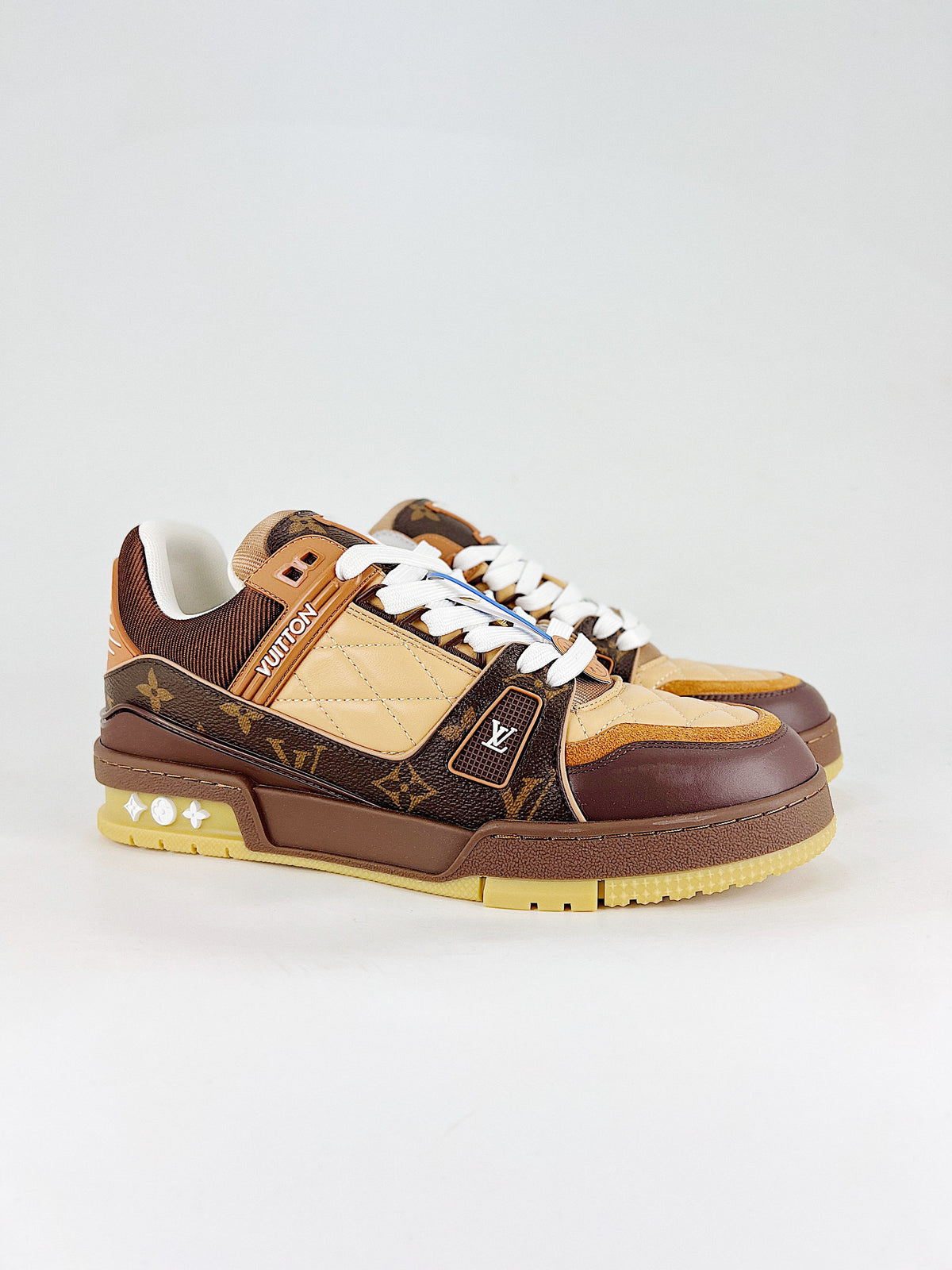 LV Trainer Sneaker Monogram Brown Tan - Heel view