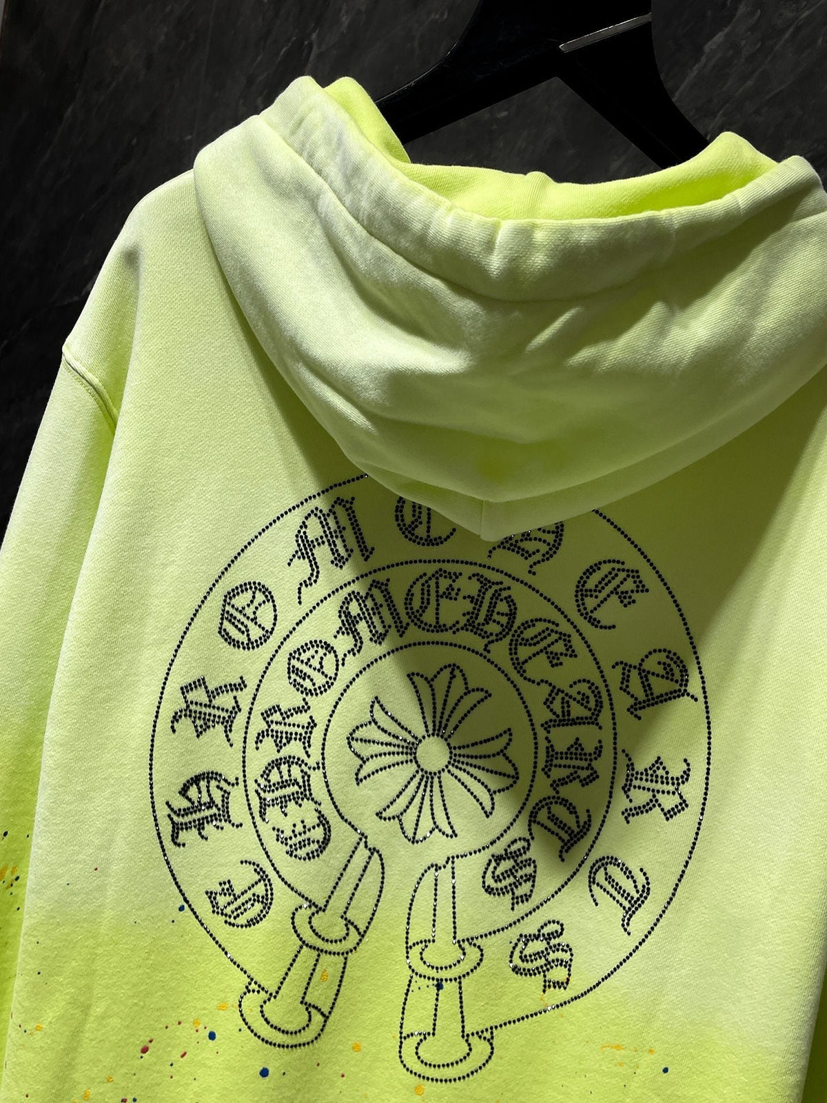 Chrome Hearts Rhinestone Hoodie - Black back detail