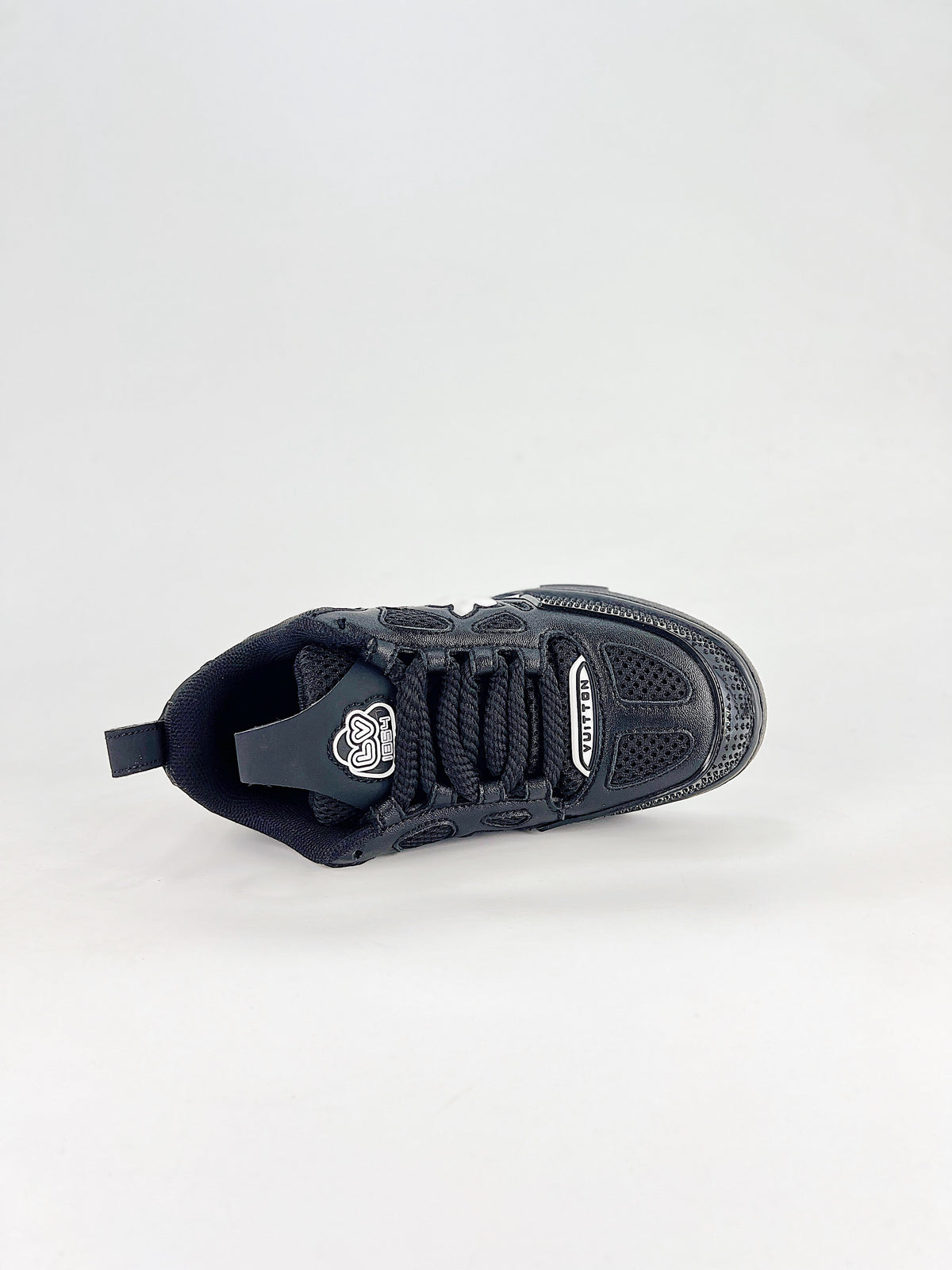 LV Skate Sneaker Black White – top-down view