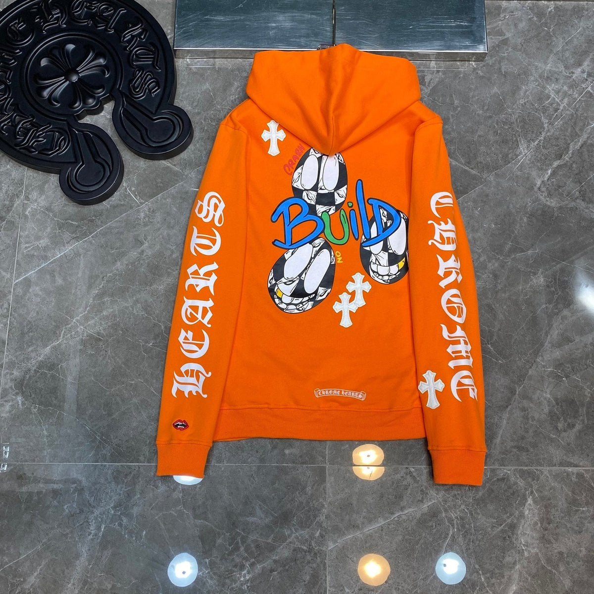 Chrome Hearts x Link 'Build No Control' Orange Hoodie