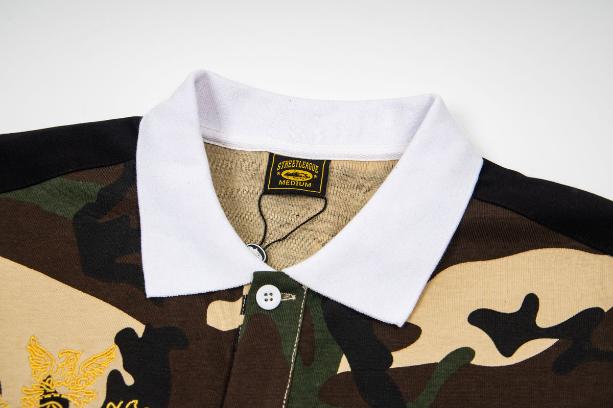 CORTEIZ - LONG SLEEVE CAMO COLLARD TOP