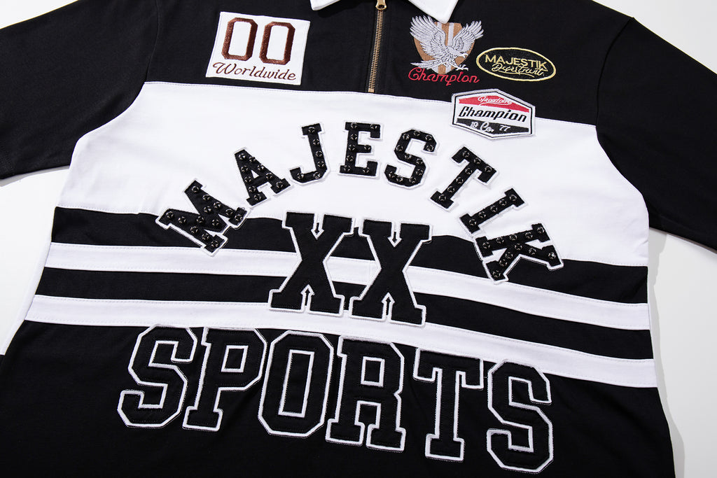 MAJESTIK - COLLARD ZIP UP T-SHIRT