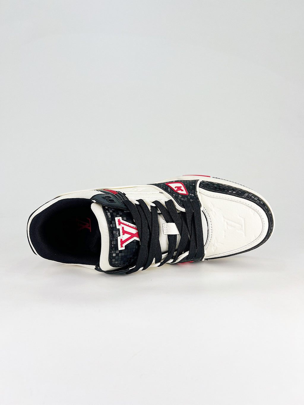 LV Trainer #54 Black White CNY – lateral profile