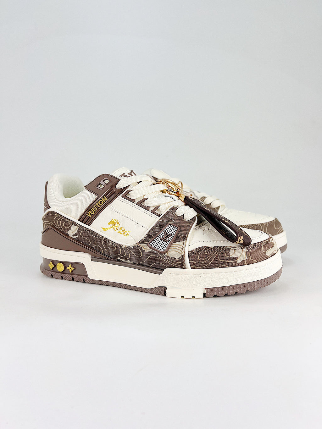 LV Trainer Sneaker Brown Monogram – medial view