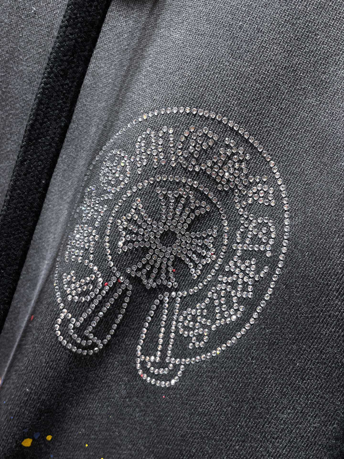 Chrome Hearts Rhinestone Hoodie - Neon Yellow back detail