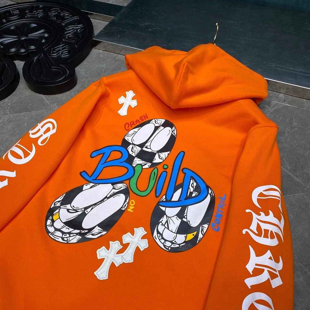 Chrome Hearts x Link 'Build No Control' Orange Hoodie