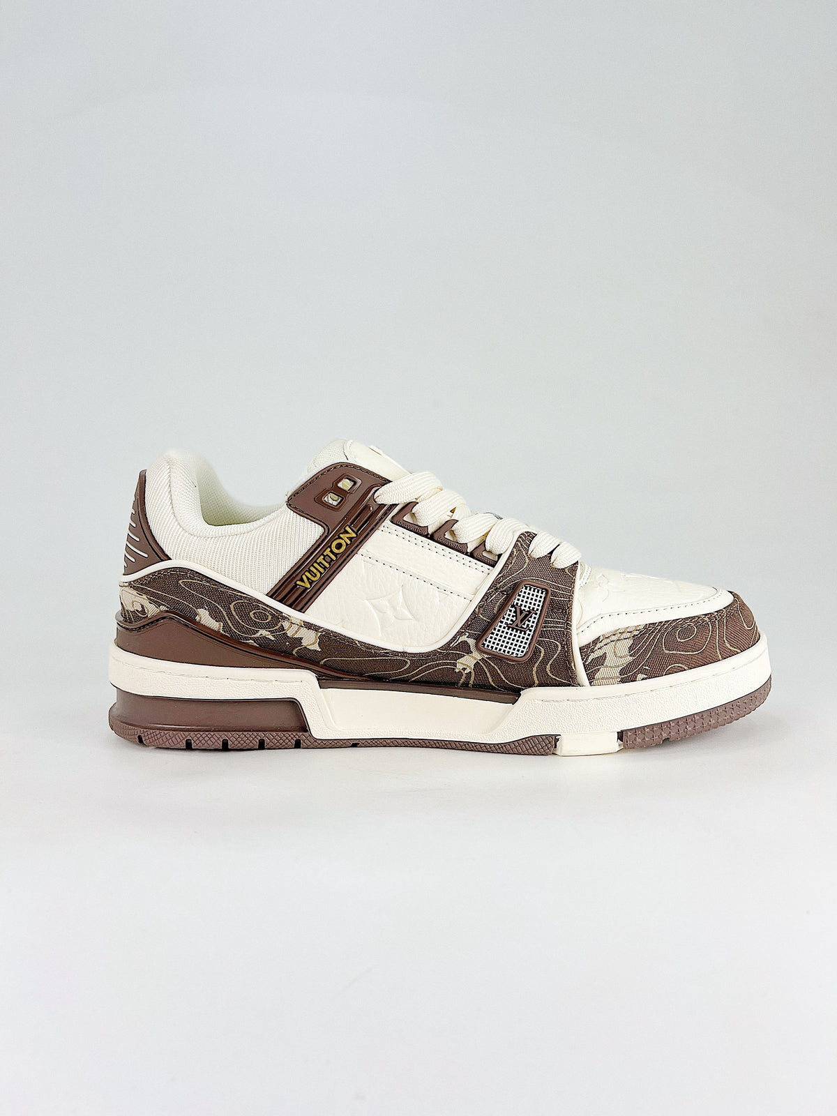 LV Trainer Sneaker Brown Monogram – side profile