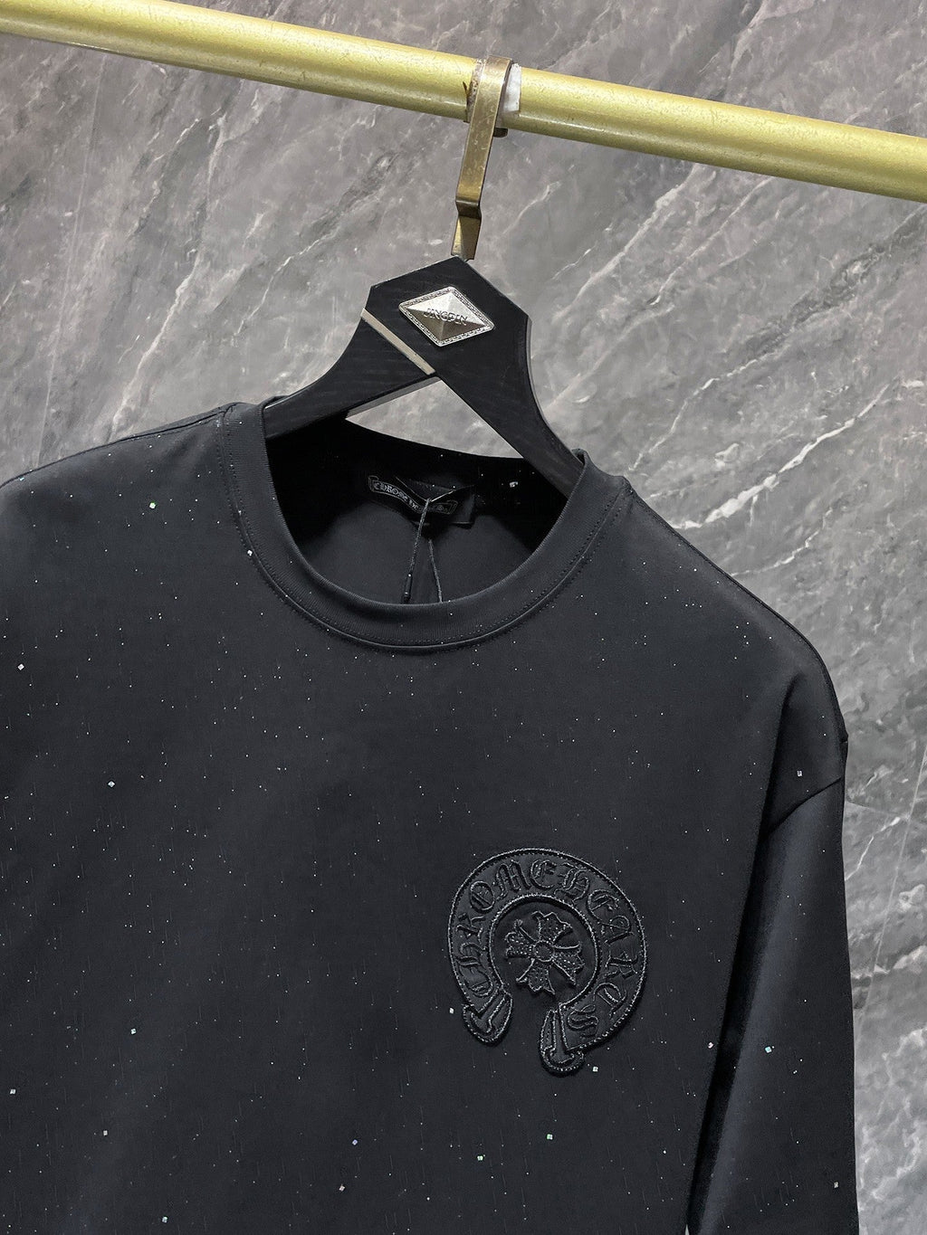 Chrome Hearts Rhinestone Embroidered Horseshoe Tee