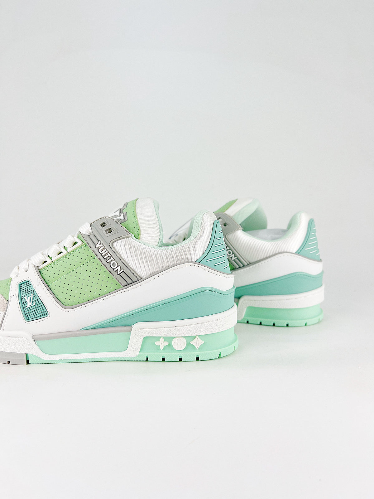LV Trainer Sneaker Mint Green - Side angle view