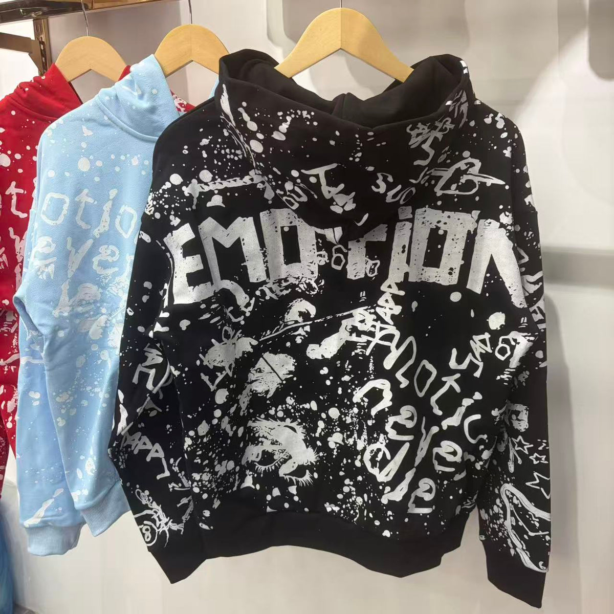 Mixed Emotion Graffiti Zip-Up Hoodie