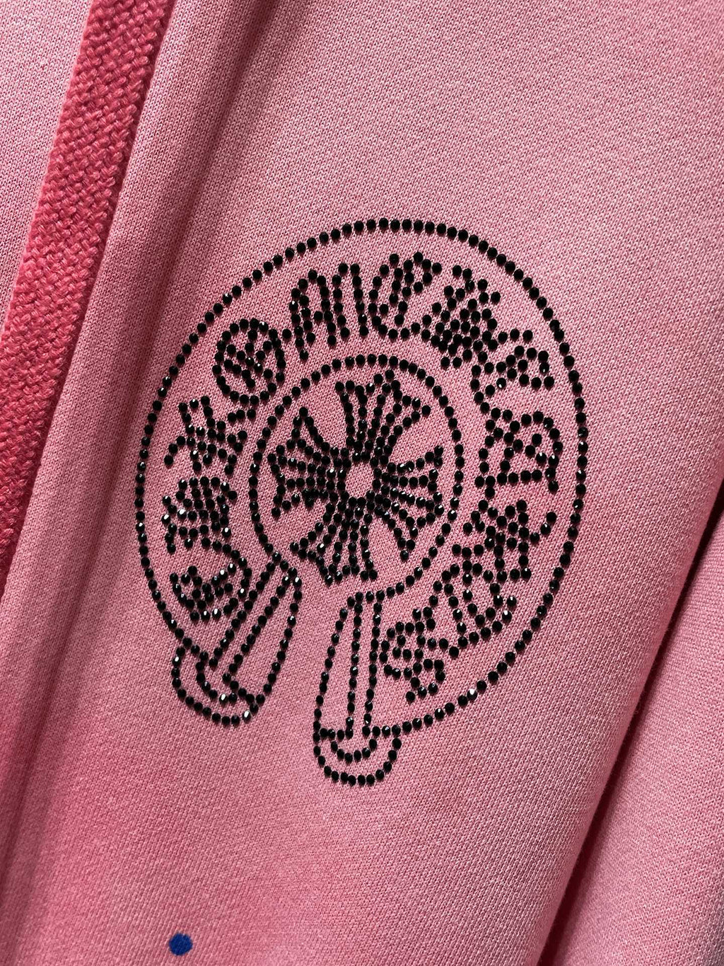Chrome Hearts Rhinestone Hoodie - Pink front detail