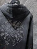 Chrome Hearts Rhinestone Hoodie - Black back on hanger