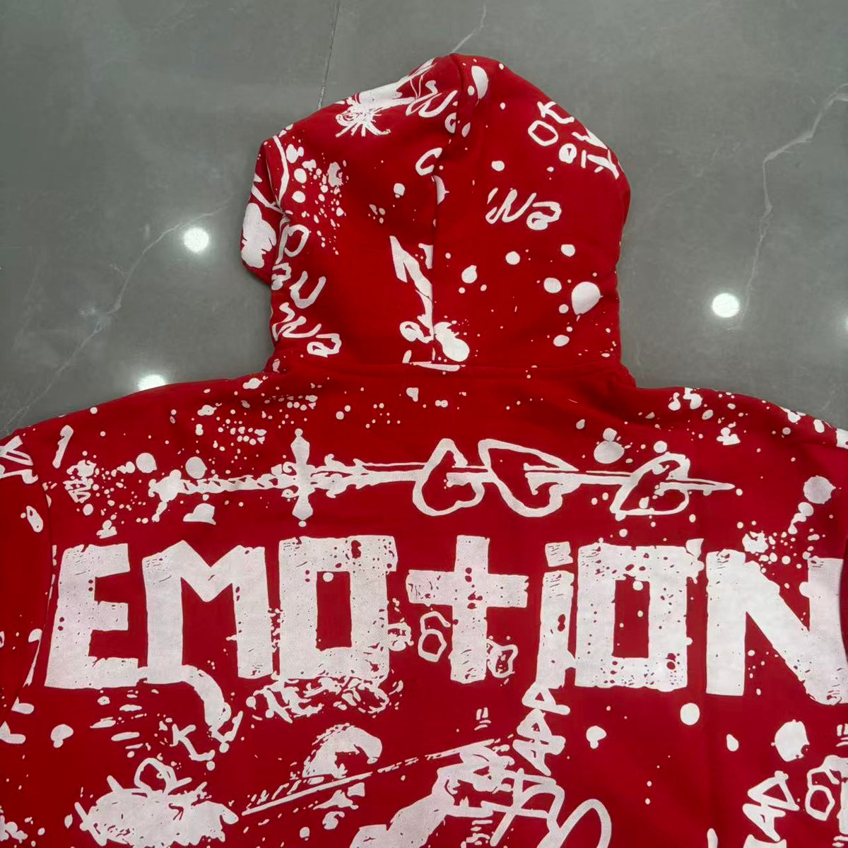 Mixed Emotion Graffiti Zip-Up Hoodie