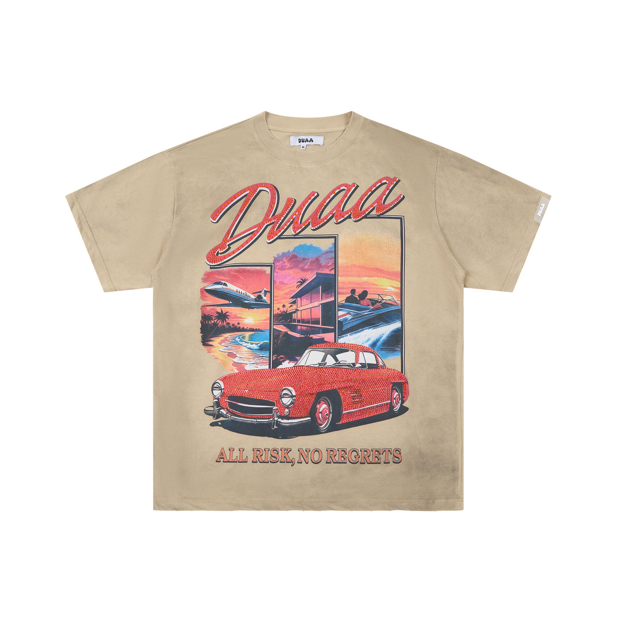 DUAA T‑Shirt — “All Risk, No Regrets” Graphic Tee