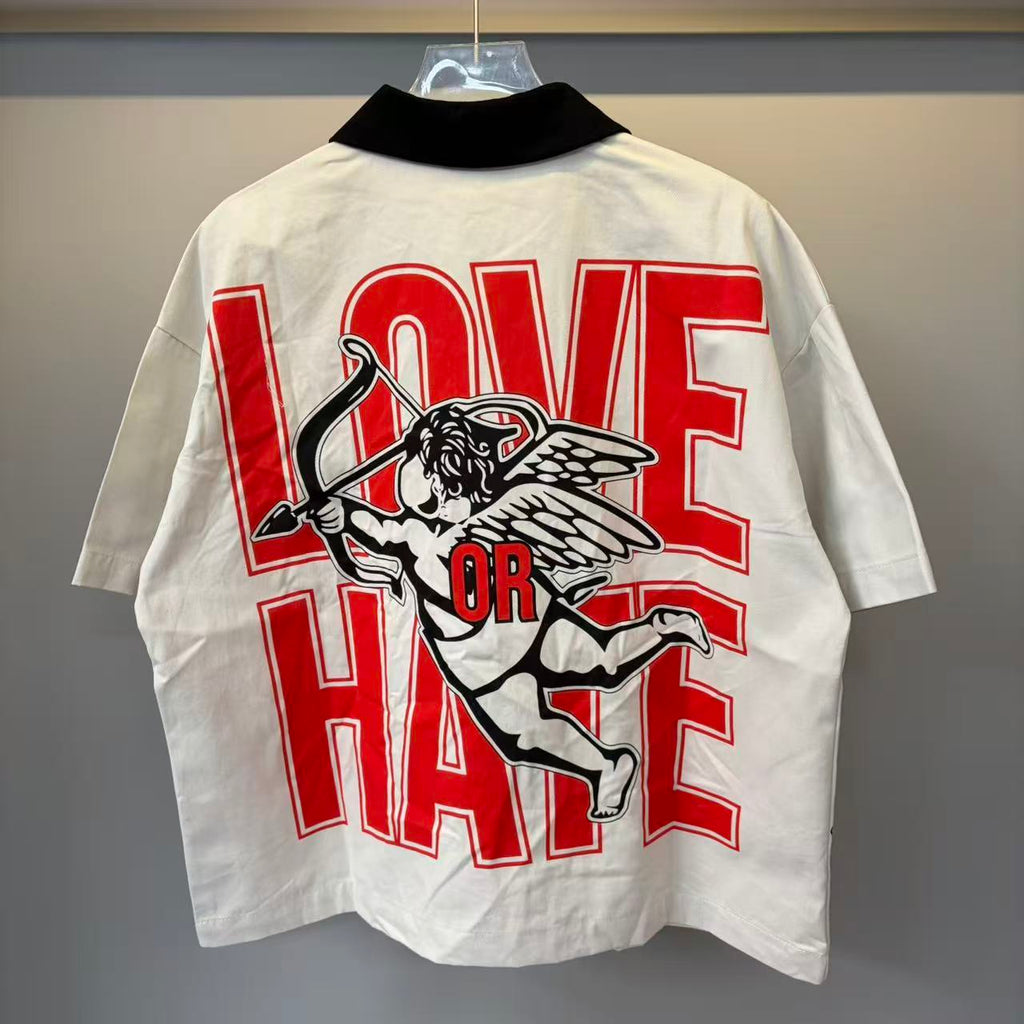 MIXED EMOTIONS ZIP UP COLLARD T-SHIRT