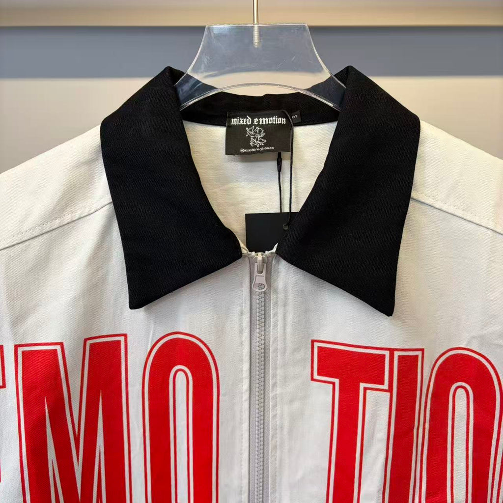 MIXED EMOTIONS ZIP UP COLLARD T-SHIRT