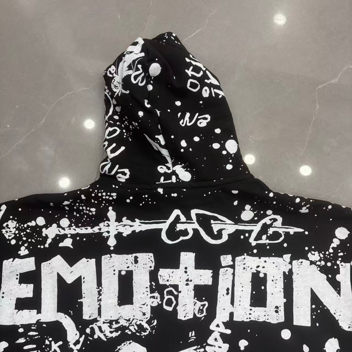 Mixed Emotion Graffiti Zip-Up Hoodie