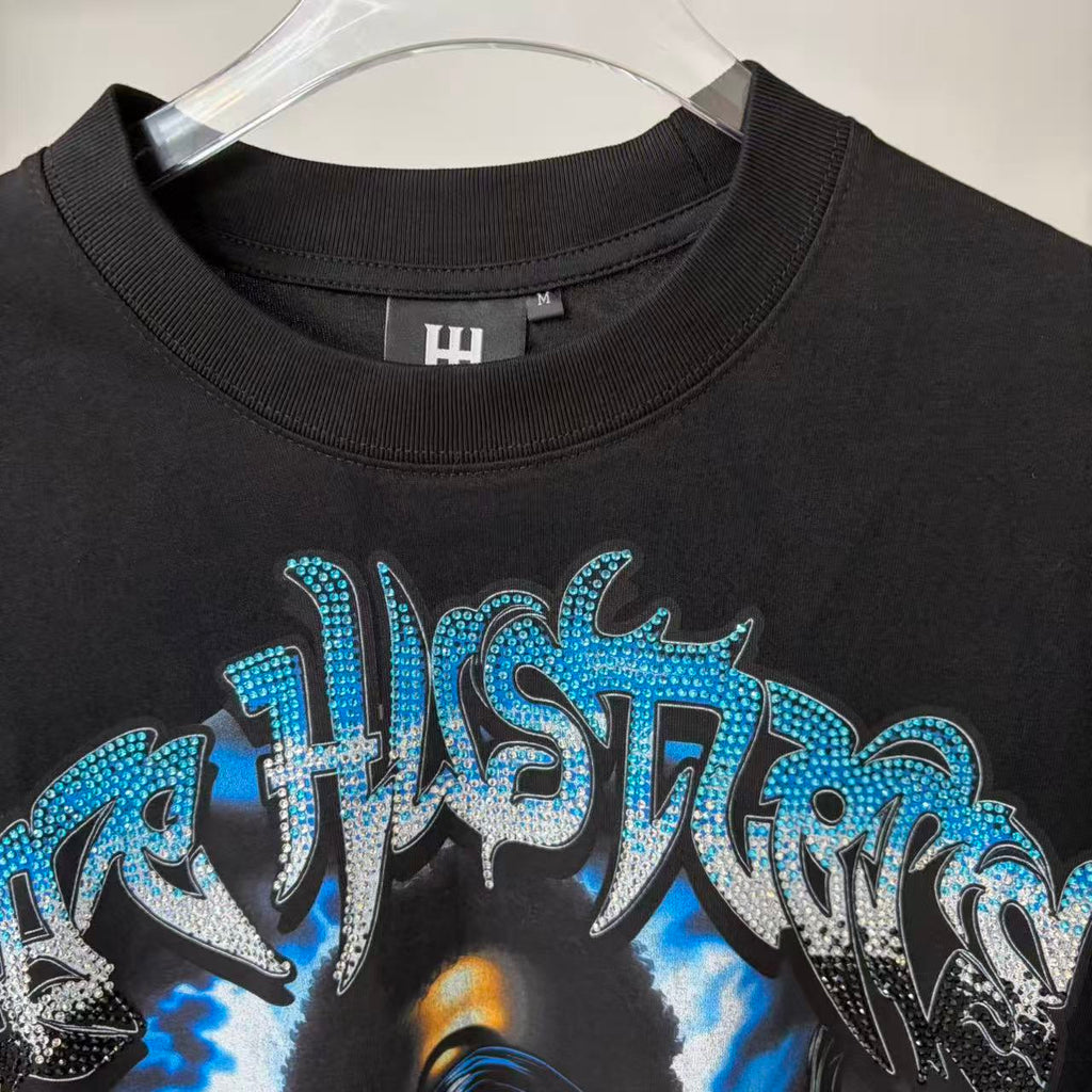 Hustron Angel Rhinestone Graphic Tee
