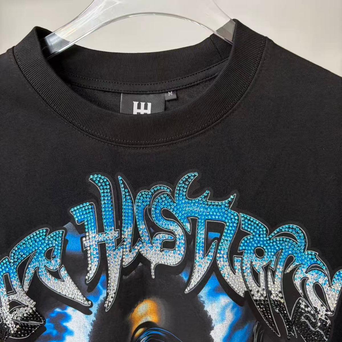 Hustron Angel Rhinestone Graphic Tee