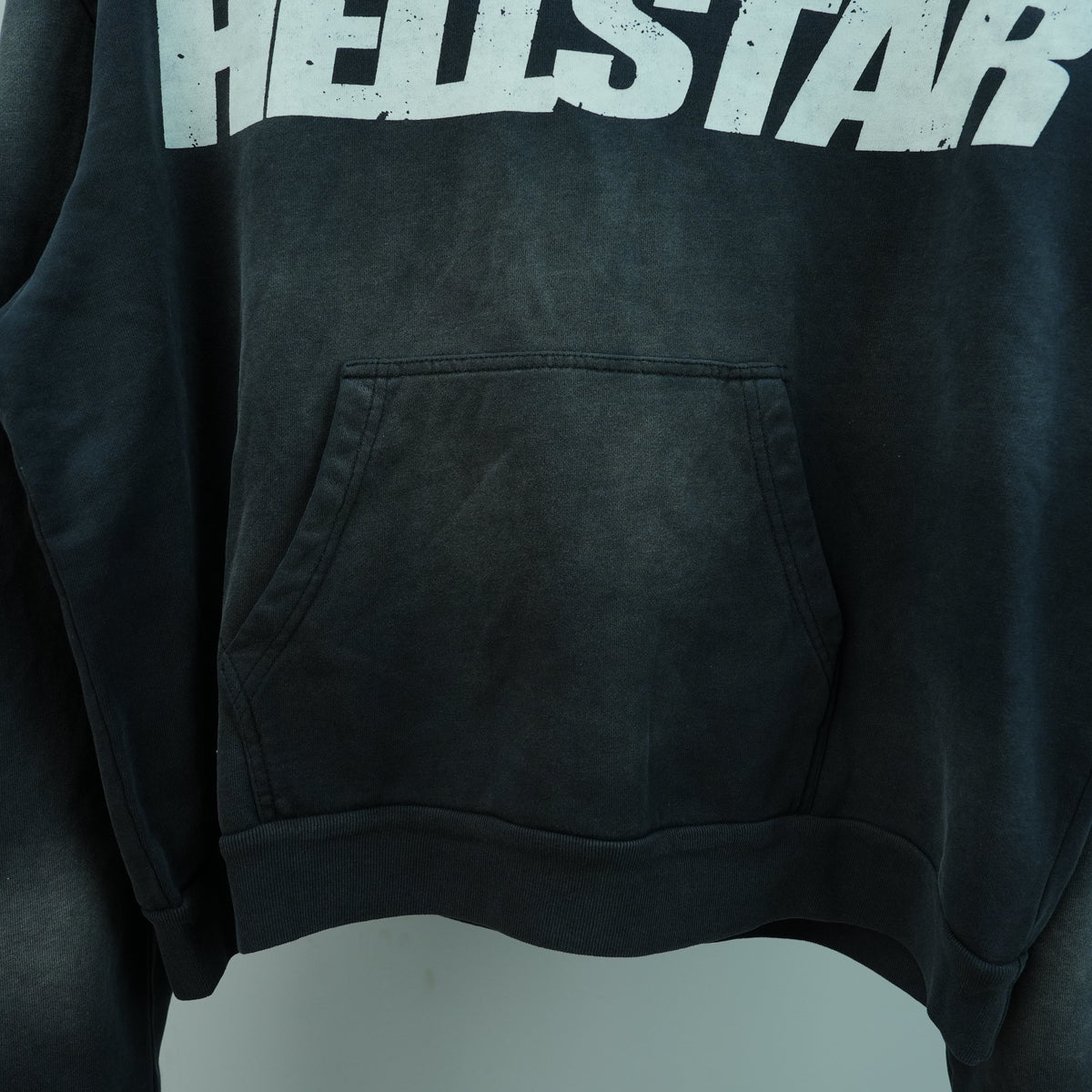 Hellstar Studios Flame Face Hoodie — Washed Black