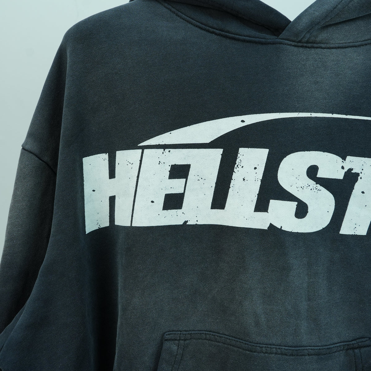 Hellstar Studios Flame Face Hoodie — Washed Black