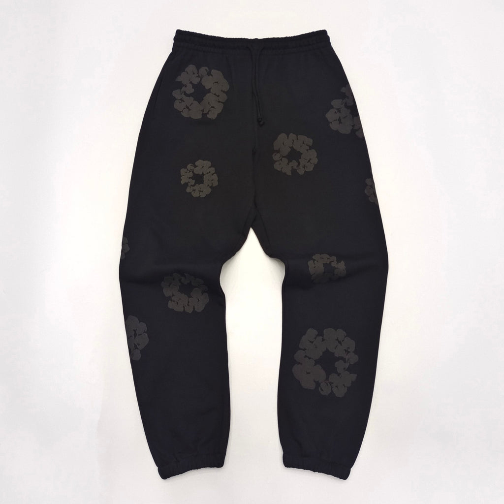 Denim Tears Cotton Wreath Sweatpants Black - Cuff Detail