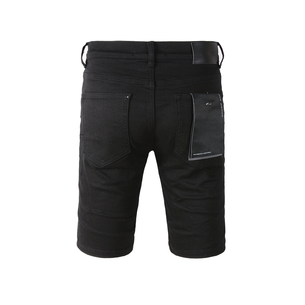 Purple Brand Black Denim Shorts - Front View