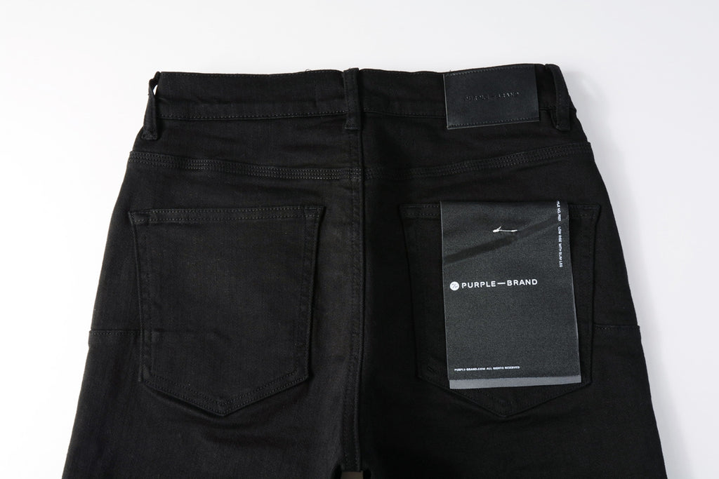 Purple Brand Black Denim Shorts - Waistband Detail