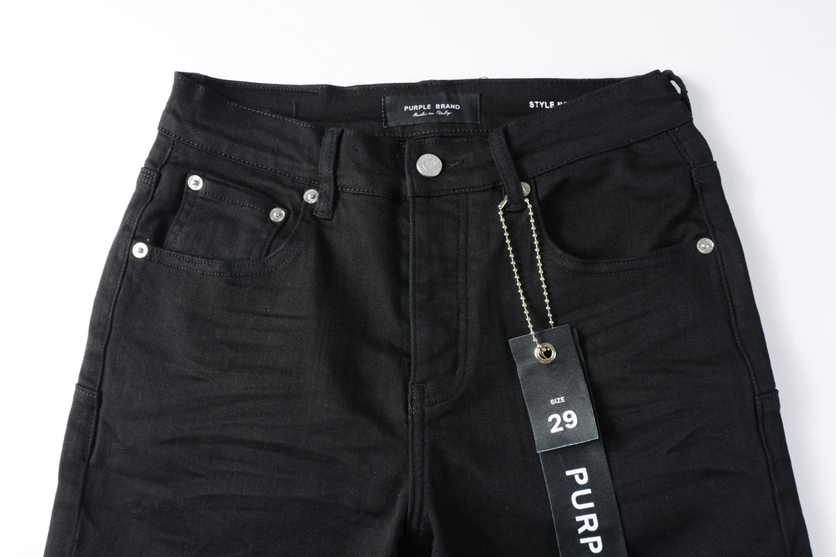 Purple Brand Black Denim Shorts - Back View