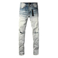 Amiri MX1 Crystal Jeans – Knee distress detail