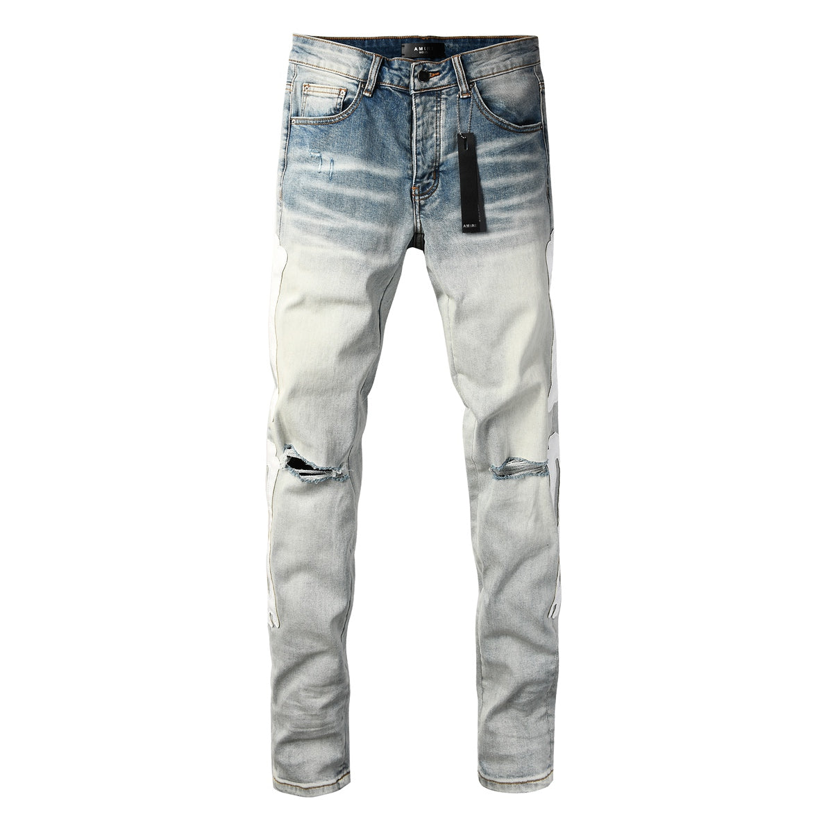 Amiri MX1 Crystal Jeans – Knee distress detail
