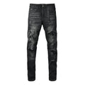 AMIRI Black Distressed Denim Jeans - Front View
