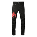 Amiri MA Logo Jeans Black Red – Back view