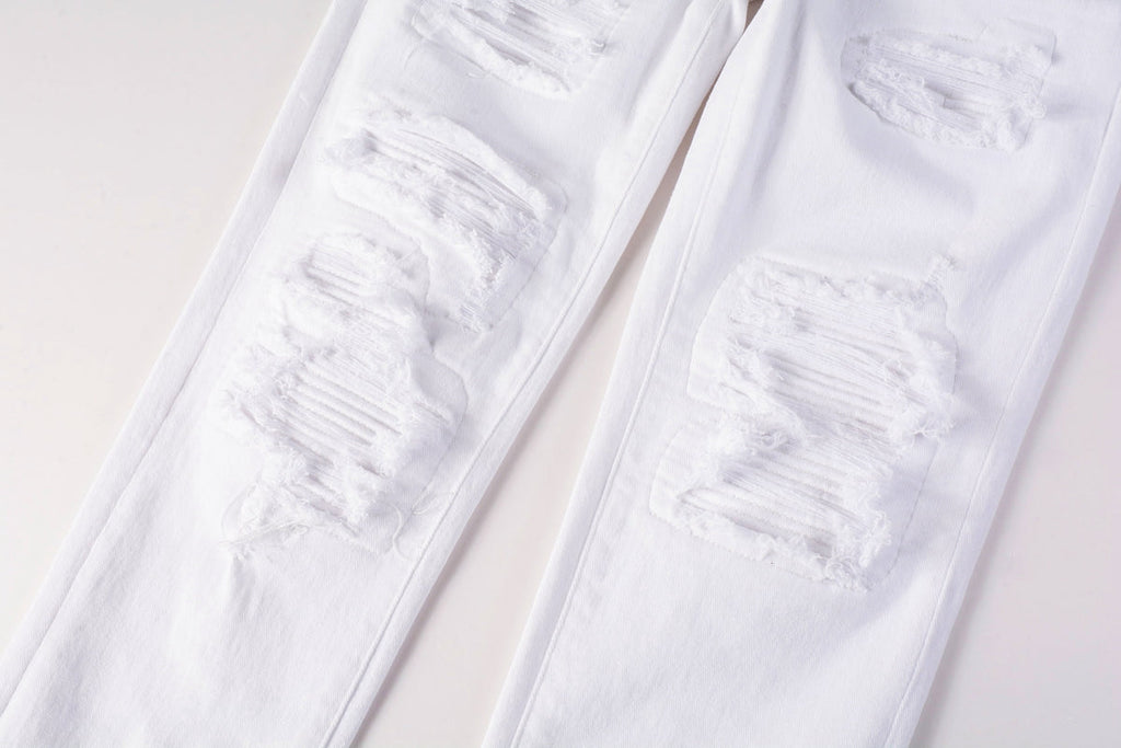 Amiri white distressed jeans - knee distressing detail