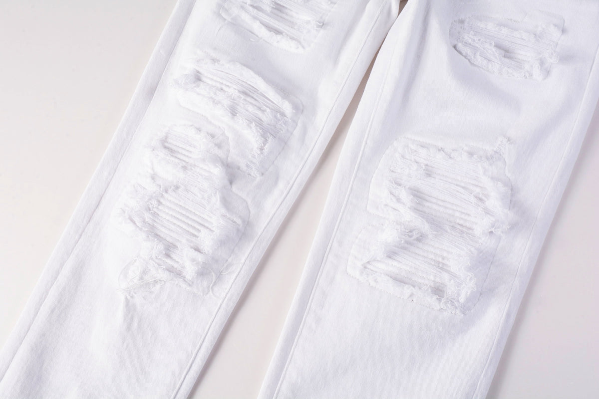 Amiri white distressed jeans - knee distressing detail