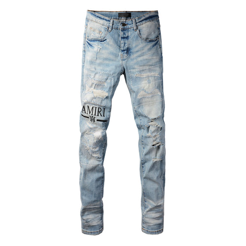 Amiri MA Logo Distressed Jeans – Back View