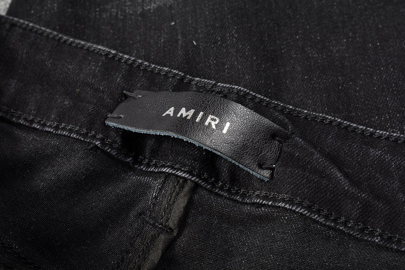 Amiri Paint Drip Jeans Black – Front & Back