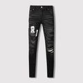 Amiri MA Varsity Letter Black Distressed Jeans - Interior label detail