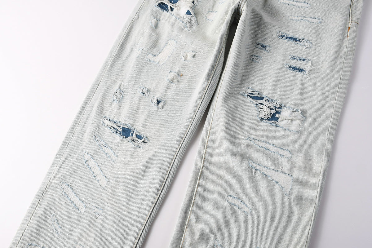 Purple Brand Bleached Distressed Straight-Leg Jeans - Back view