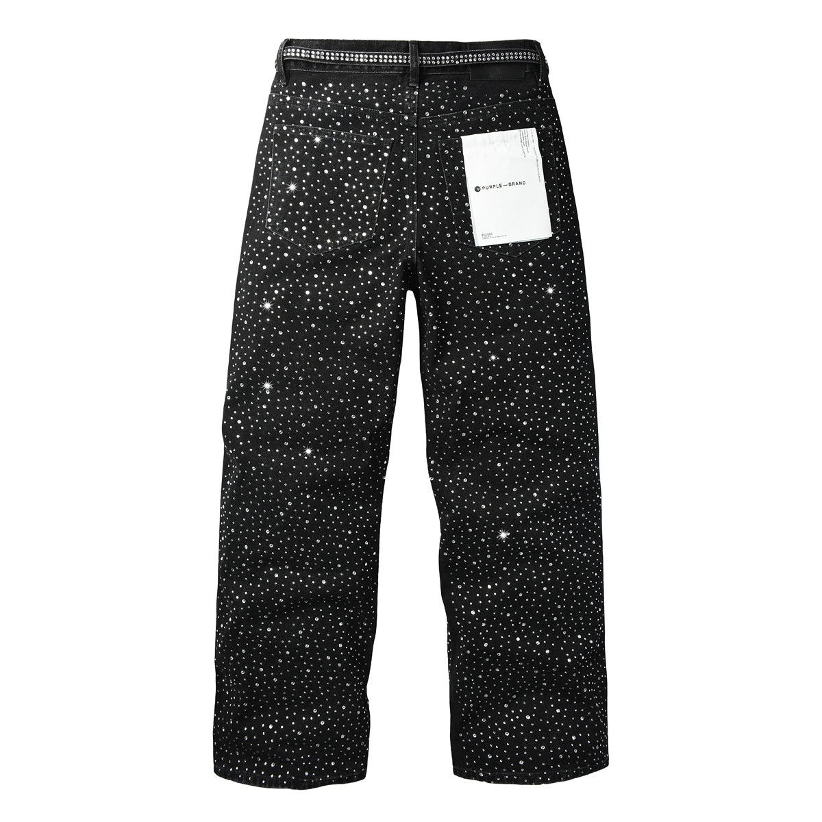 Purple Brand Galaxy Crystal Wide-Leg Jeans - Hem detail
